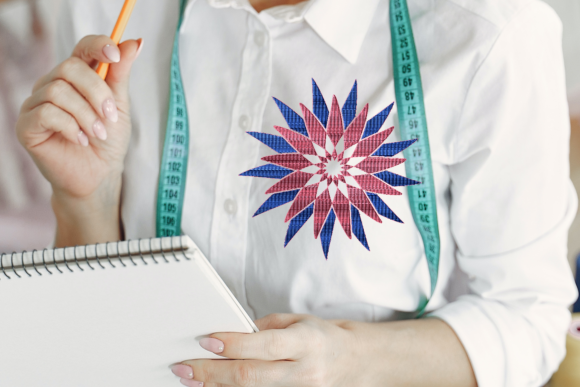 Blue Pink Mandala: Embroidery Magic for Handmade Gifts