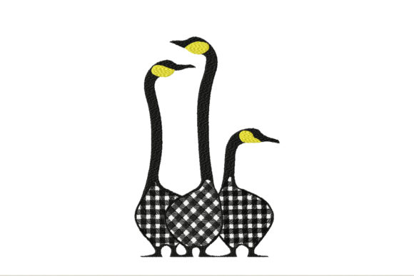 Farm Black and White Geese: Embroidery Design Review