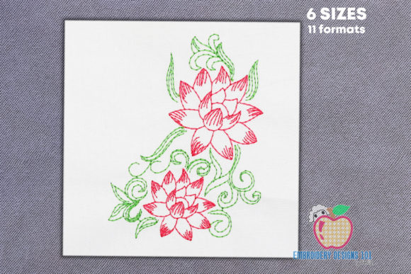 Lotus Flower Set: Embroidering Beautiful Personalized Gifts