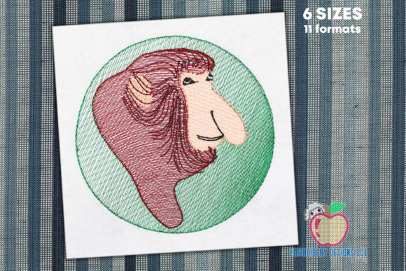Proboscis Monkey Face in Circle Embroidery Review