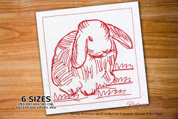Rabbit on Grass Embroidery Design Review for Merch