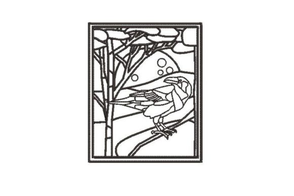 Raven Stained Glass Embroidery Design Review