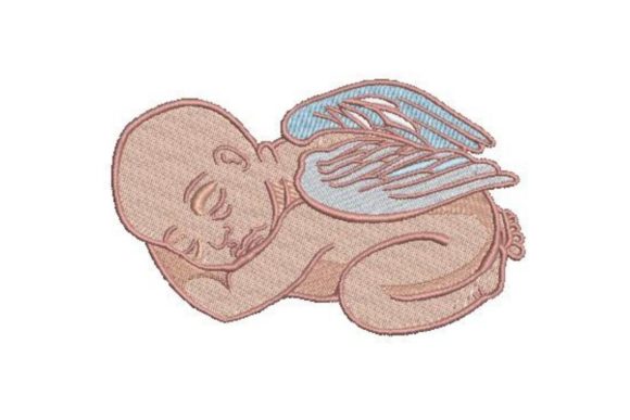 Sleeping Baby Angel Wings: Embroidery Design Review for Business Use